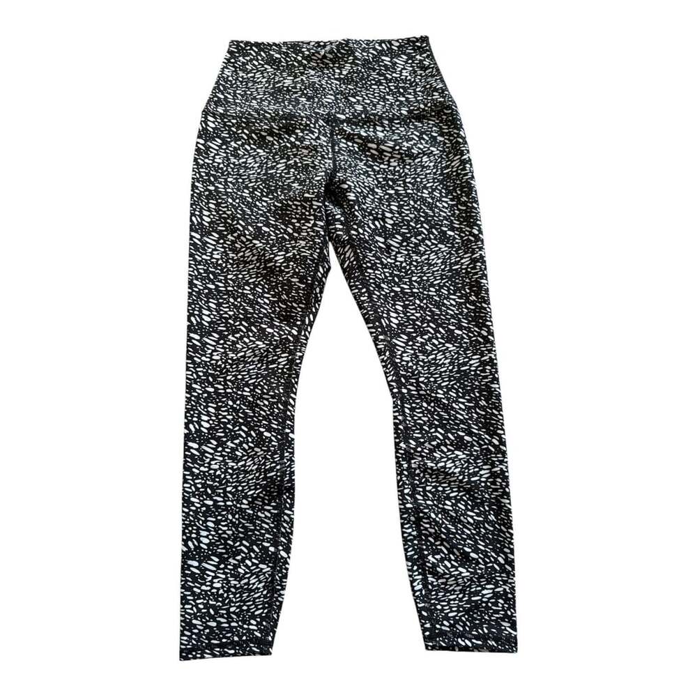 RBX Black and White Speckled Print High-Waisted Activewear Leggings Size M
